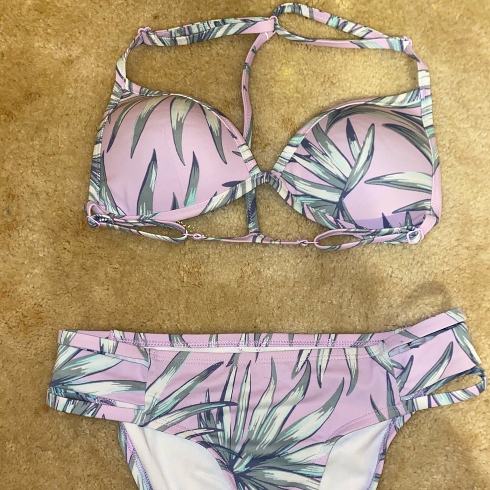 PINK floral bathing suit